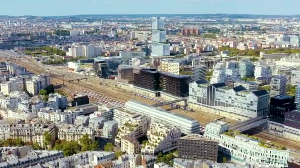 PARIS, FRANCE - MAY, 2019: Aerial drone view of Paris city centre. Historical part of the city with sights. — Stockvideo