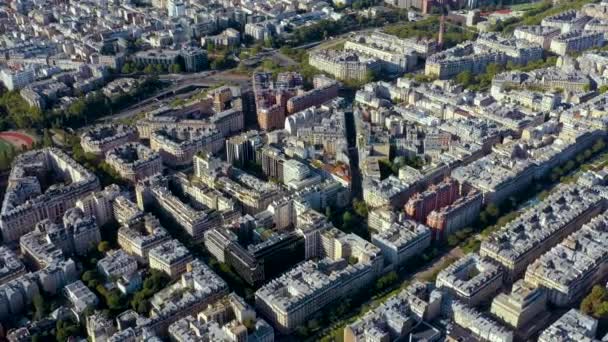 PARIS, FRANCE - MAY, 2019: Aerial drone view of Paris city centre. Historical part of the city with sights. — стокове відео