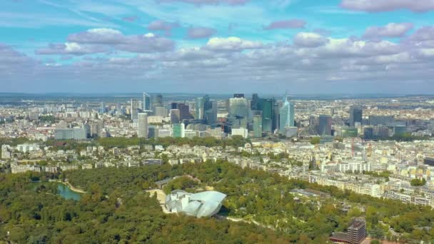 PARIS, FRANCE - MAY, 2019: Aerial drone view of Paris city centre. Historical part of the city with sights. — Stock video