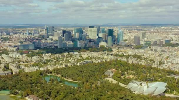 PARIS, FRANCE - MAY, 2019: Aerial drone view of Paris city centre. Historical part of the city with sights. — стокове відео