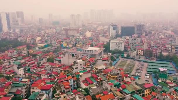 HANOI, VIETNAM - APRIL, 2020: Aerial Panorama view of the house of hanoi. — 비디오