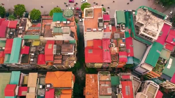 HANOI, VIETNAM - APRIL, 2020: Aerial Panorama view of the house of hanoi. — 비디오