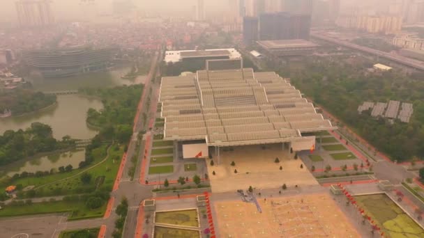 HANOI, VIETNAM - APRIL, 2020：Aerial panorama view of the Vietnam National Convention Center and cscape of Hanoi. — 图库视频影像