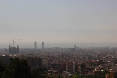 Üst Barcelona şehir görünümü manzara