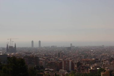 Üst Barcelona şehir görünümü manzara