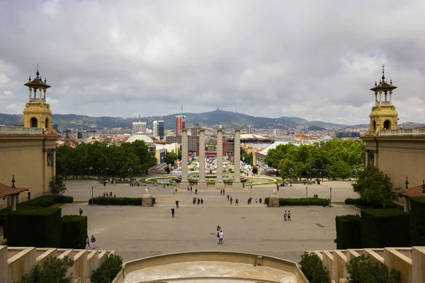 Vista Ciudad Barcelona Desde Museo Nacional Artes — Foto de Stock