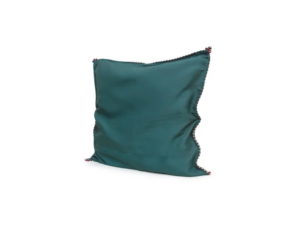 Green pillow isolated on white — Stock Photo, Image