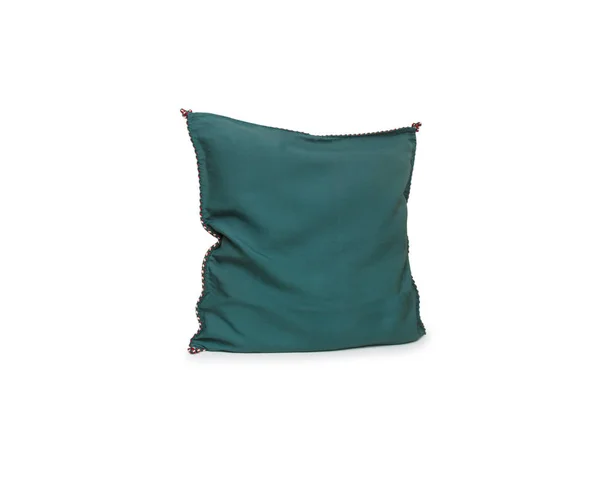 Green pillow isolated on white — Stock Photo, Image