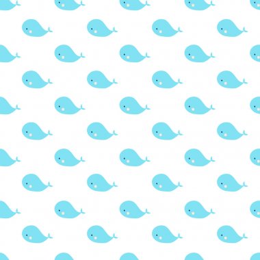 Sevimli çizgi balinalara geometrik seamless modeli