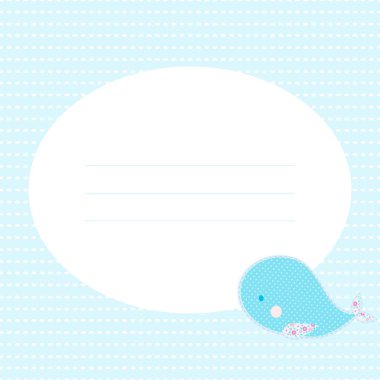 Balina ile şirin tebrik kartı.