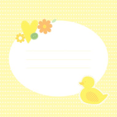 Ördek yavrusu ile şirin tebrik kartı,