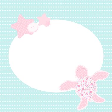 Kaplumbağa ile şirin tebrik kartı