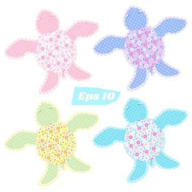 Renkli kaplumbağalar kümesi