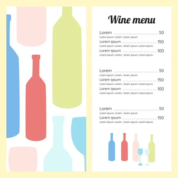 Stilvolle Weinkarte Vorlage. minimalistisch — Stockvektor