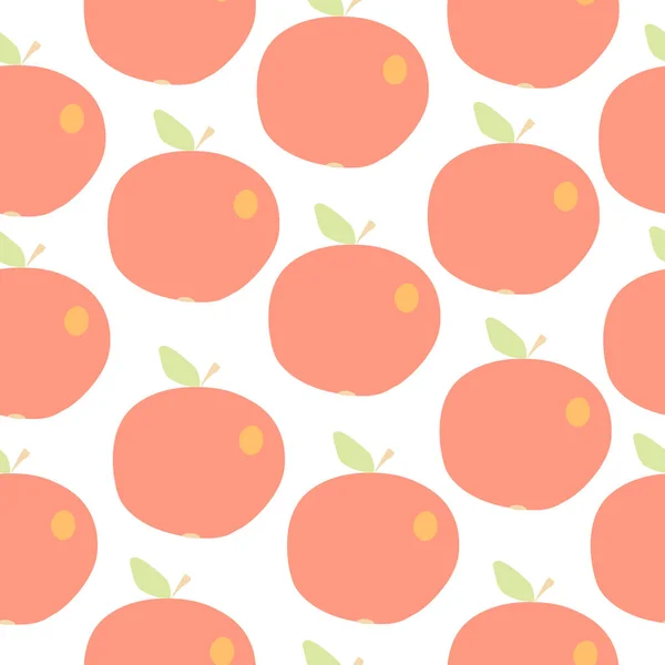 Mignonnes pommes fond vectoriel sans couture — Image vectorielle