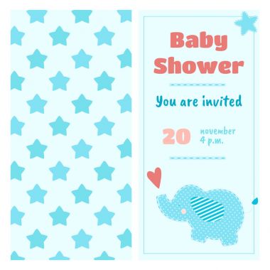 Bebek Hediyeleri Partisi Davetiyesi ile bir patchwork balina