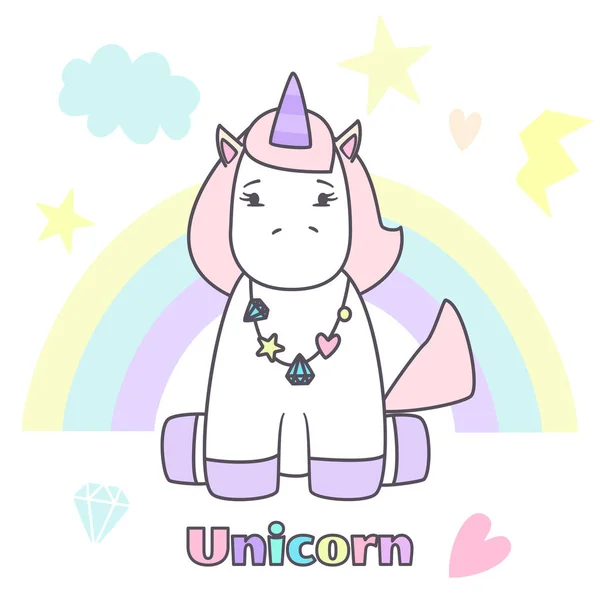 Linda chica vector unicornio — Archivo Imágenes Vectoriales