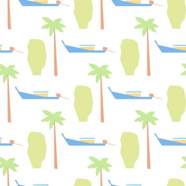 Geleneksel Balıkçılık Tekne sorunsuz vektör desen