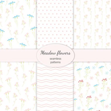 Çayır çiçek toplama sorunsuz vektör desen