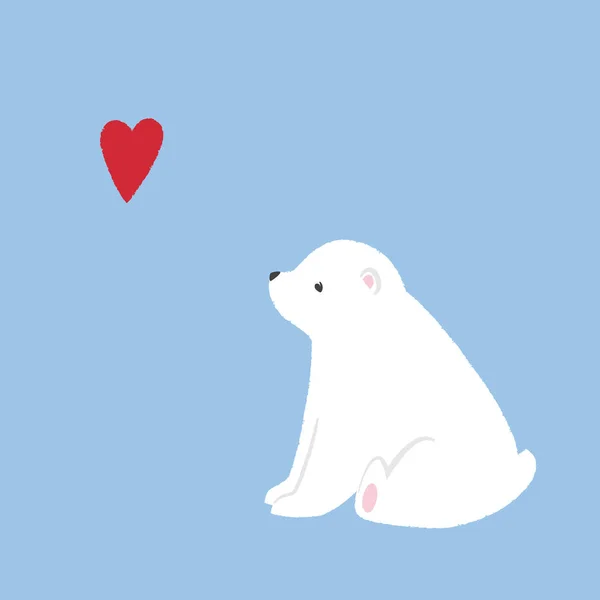 Şirin kutup ayısı yavrusu oturur — Stok Vektör