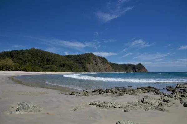 Bela Isolada Playa Barrigona Samara Costa Rica Com Paisagem Tranquila — Fotografia de Stock