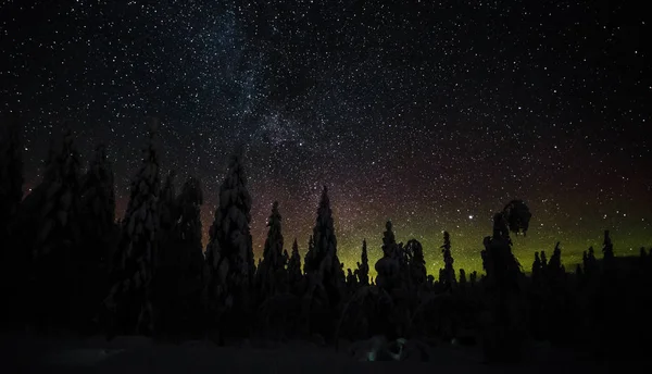Ніч Небо Лапландії Фінляндії — стокове фото