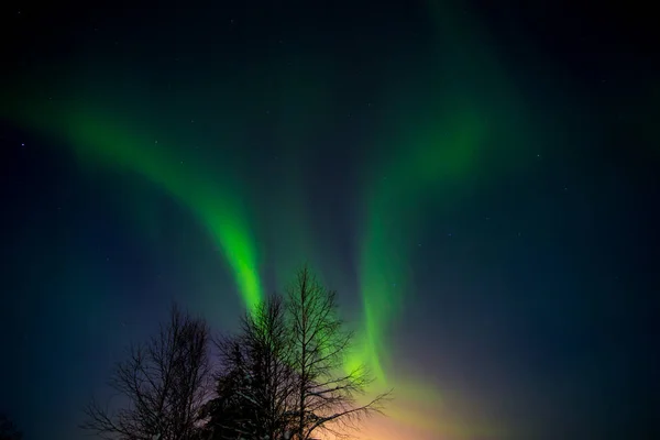 Nachthimmel Lappland Finnland — Stockfoto