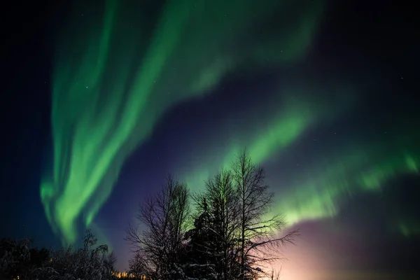 Ночное Небо Над Финляндией — стоковое фото