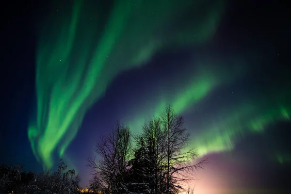 Noční Obloha Laponsko Finsko — Stock fotografie