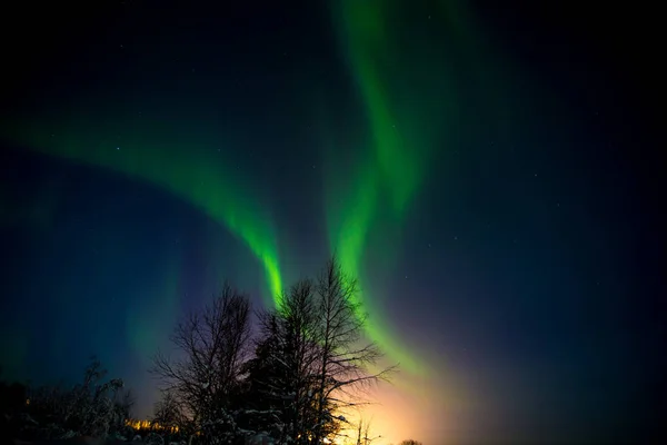 Cielo Notturno Lapponia Finlandia — Foto Stock