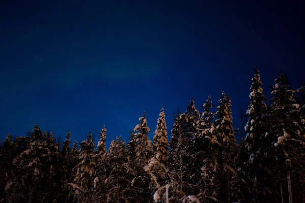 Νύχτα Ουρανό Λάπλαντ Φινλανδίας — Φωτογραφία Αρχείου