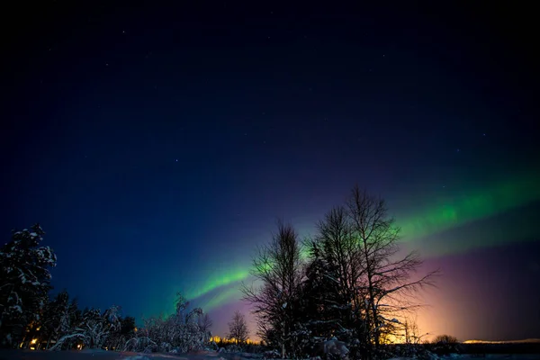 Nachthimmel Lappland Finnland — Stockfoto