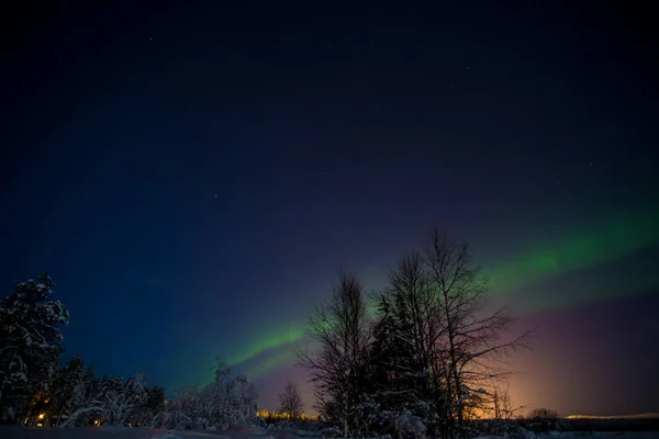 Ночное Небо Над Финляндией — стоковое фото