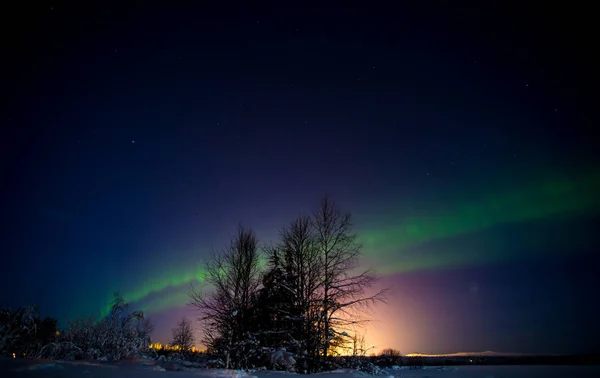 Cielo Nocturno Laponia Finlandia — Foto de Stock