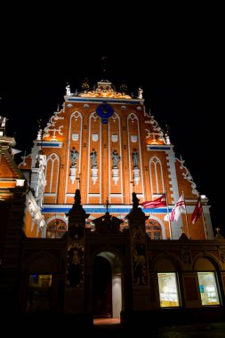 Riga Letonya eski şehir Meydanı, Kasım 2017