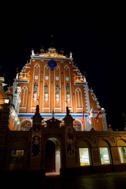 Riga Letonya eski şehir Meydanı, Kasım 2017