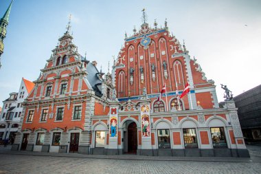 Riga Letonya eski şehir Squareat Kasım 2017