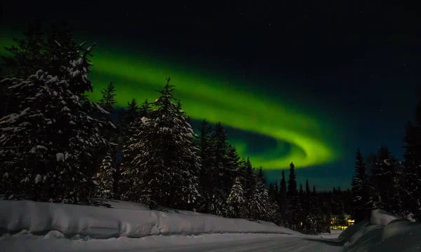 Nordlichter Finnland Paljakka Puolanka — Stockfoto