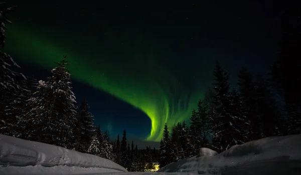 Nordlichter Finnland Paljakka Puolanka — Stockfoto