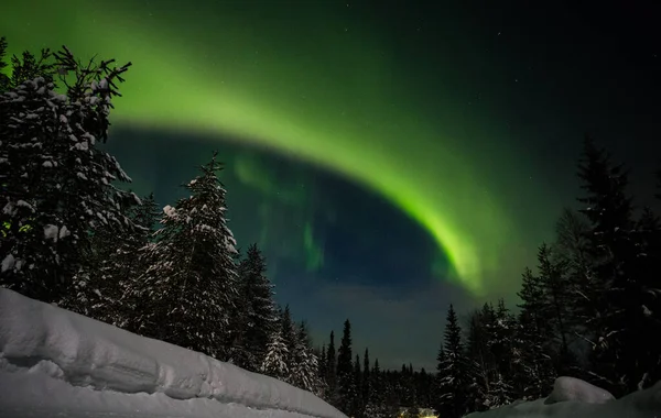 Nothern Lights Finland Paljakka Puolanka — Stock Photo, Image