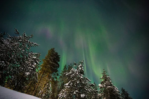 Noční Světla Finsko Paljakka Puolanka — Stock fotografie