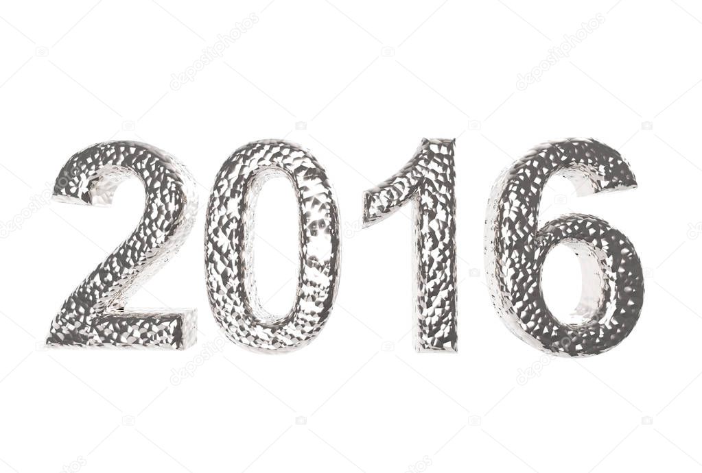 2016 In Silver Coating isolated on a white background 