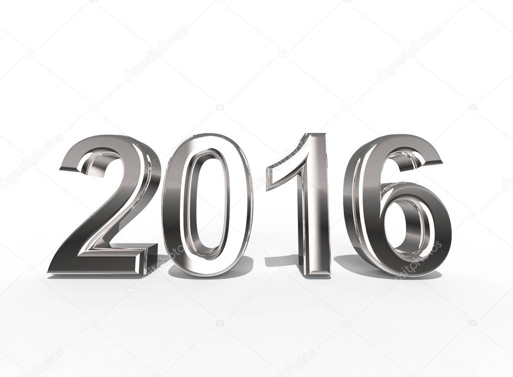 2016 In Silver Coating on a white background 