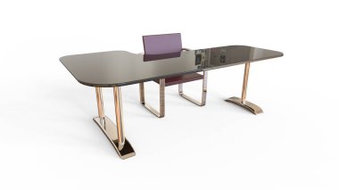 Ofis masa ve sandalye 3d render