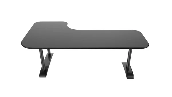 Tavolo ufficio nero 3d rendering isolato su sfondo bianco — Foto Stock