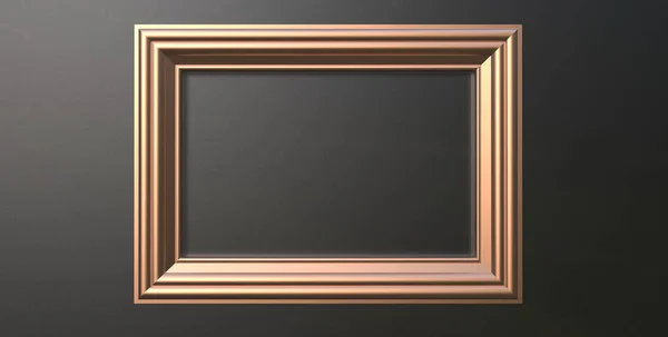 3d renderização de moderno pendurado moldura de cor de ouro escuro em um — Fotografia de Stock