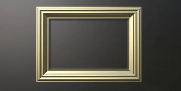 3D-rendering van moderne hangende metalen goud kleur photo frame — Stockfoto