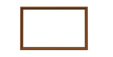 3D render izole modern asılı koyu ahşap renkli fotoğraf f