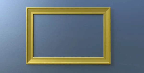 3D-rendering van moderne hangende gouden gele kleur foto frame o — Stockfoto