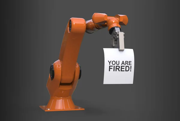 3D render serin endüstriyel robot kol bir kayda göre bir bla ile